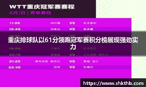 重庆排球队以61分领跑冠军赛积分榜展现强劲实力